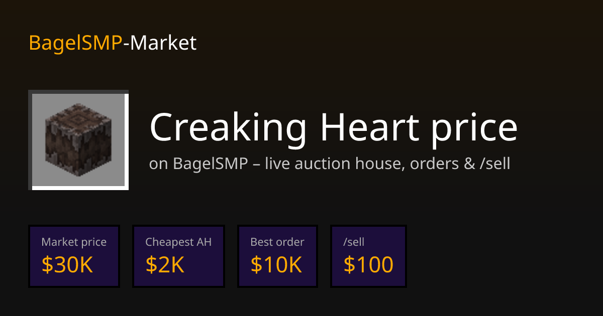 Creaking Heart Price on BagelSMP. Auction House, Orders & /sell