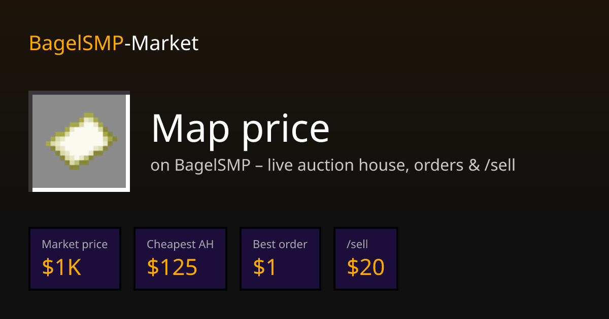 Map Price on BagelSMP. Auction House, Orders & /sell