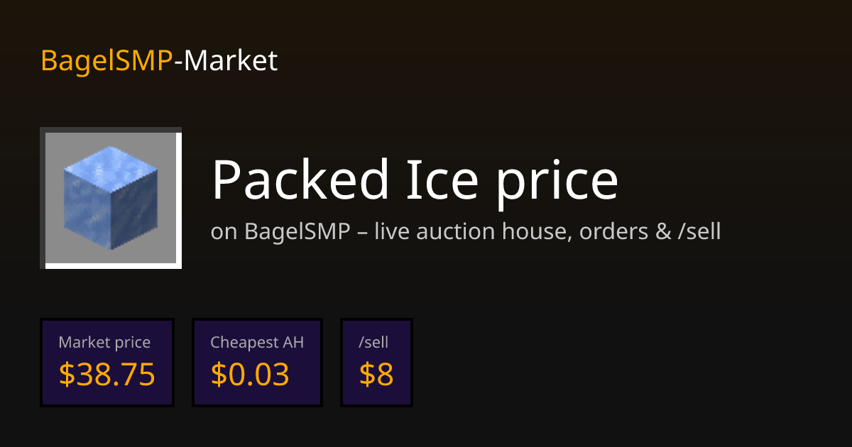 Packed Ice Price on BagelSMP. Auction House, Orders & /sell